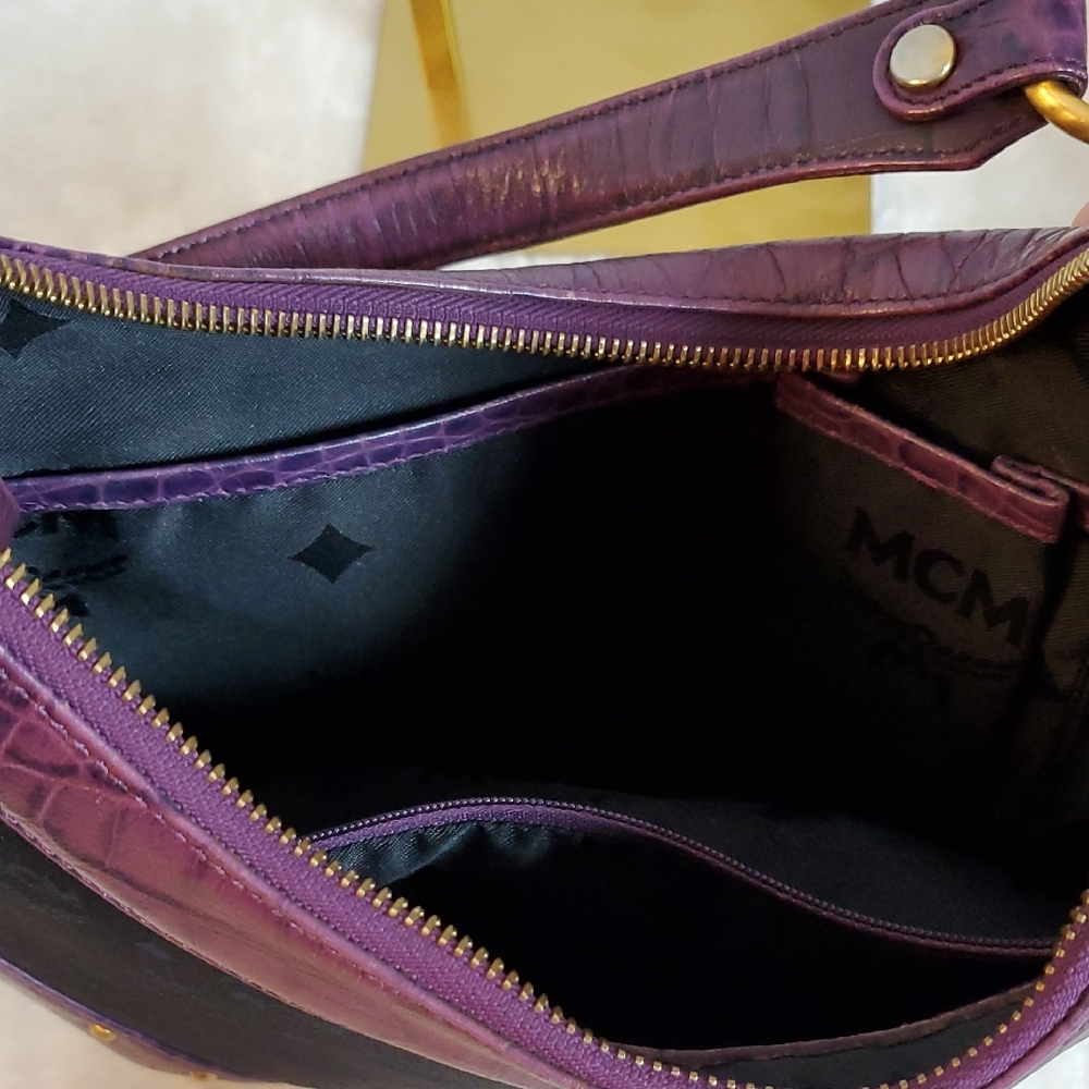 MCM Black and Purple Hobo Shoulder Bag EUC - Picture 11 of 12